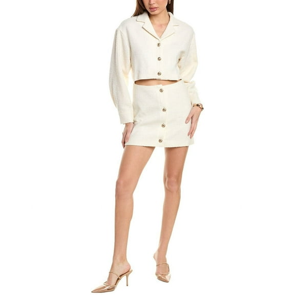 Maje womens Wool-Blend Mini Dress, T36, White