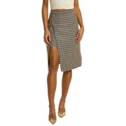 Maje womens  Wool-Blend Skirt, T38, Brown