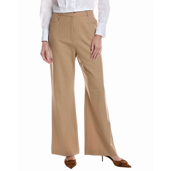 Maje womens  Wool-Blend Trouser, 42, Tan