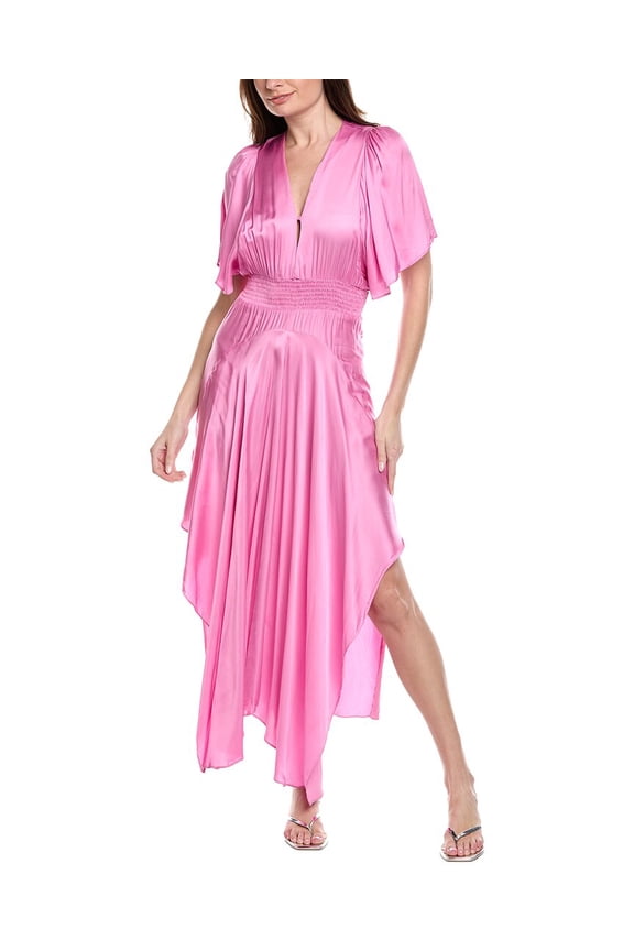 womens Woven Maxi Dress, 36, Pink