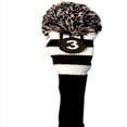thumbnail image 1 of Majek #3 Fairway Metal Wood Black & White Golf Headcover Knit Pom Pom Retro Classic Vintage Head Cover, 1 of 2