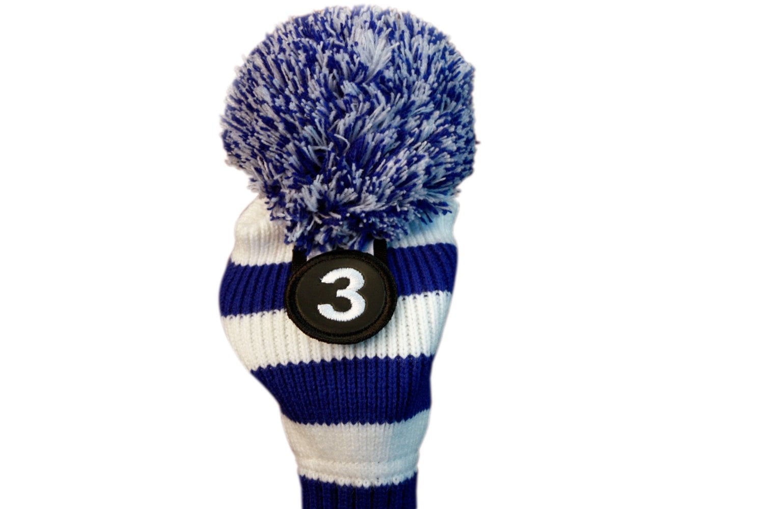 Majek #3 Fairway Metal Wood Blue & White Golf Headcover Knit