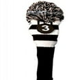 thumbnail image 1 of Majek #3 Hybrid Rescue Utility Black & White Golf Headcover Knit Pom Pom Retro Classic Vintage Head Cover, 1 of 2