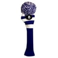 thumbnail image 1 of Majek #8 Hybrid Rescue Utility Blue & White Golf Headcover Knit Pom Pom Retro Classic Vintage Head Cover, 1 of 1