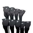 thumbnail image 1 of Majek All Hybrid Golf Club Black Headcover Set 3-SW. Neoprene Acrylic Head Covers 3 4 5 6 7 8 9 PW SW, 1 of 7