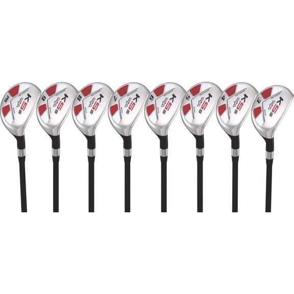 Majek Golf +1 inch Over Big & Tall Men's All True Hybrid Set, Includes: #3, 4, 5, 6, 7, 8, 9, PW Regular Flex Graphite Shaft Utility R Flex Club (Tall 6'0"+ / +1" Over) Midsize Black Pro Velvet Grip