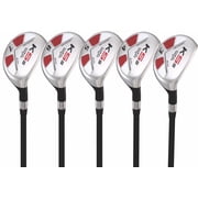 Majek Golf +1 inch Over Big & Tall Men's All True Hybrid Set, Includes #3, 4, 5, 6, 7 Regular Flex Graphite Shaft Utility R Flex Club Tall 6'0"+/+1" Over Midsize Black Pro Velvet Grip