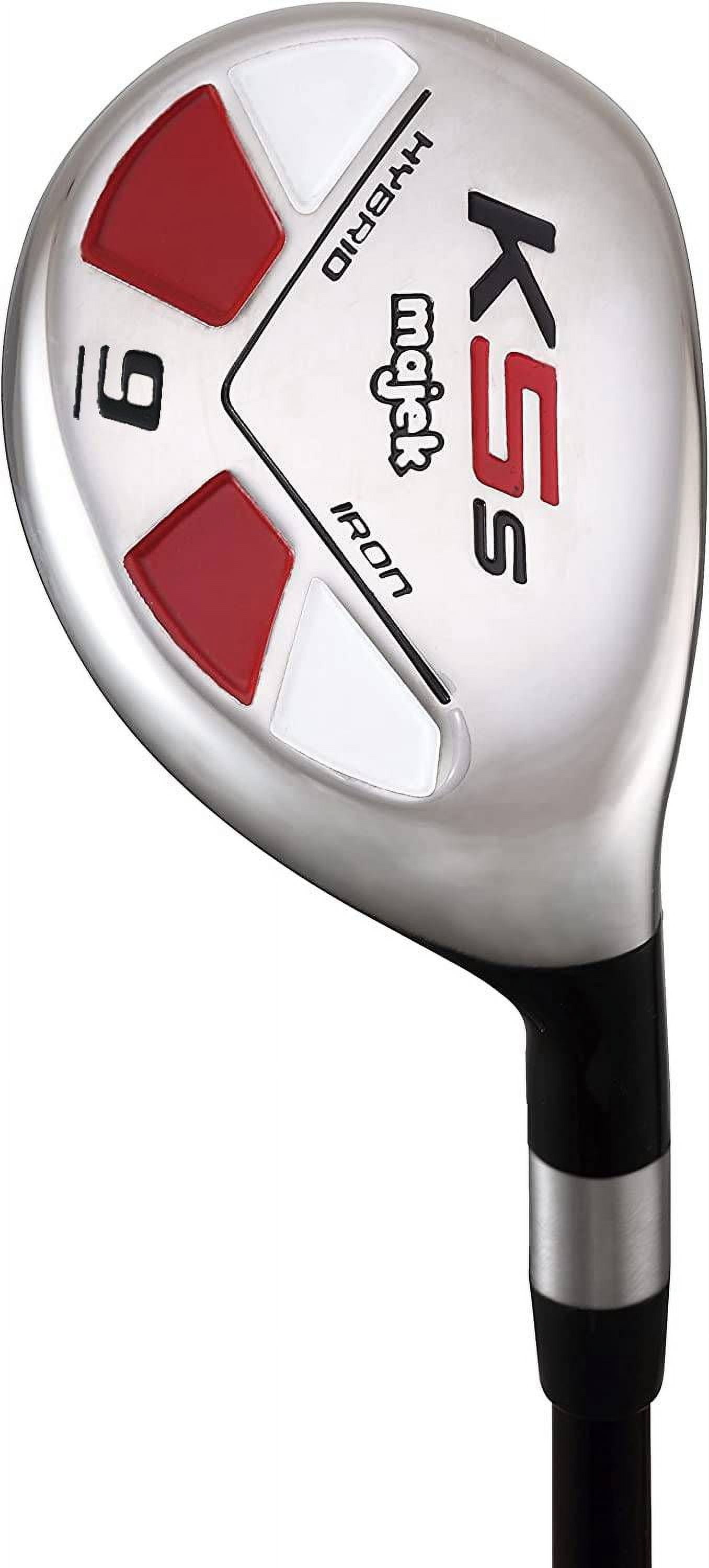 Majek Golf +1 inch Over Big & Tall Senior Men's #9 Hybrid Senior Flex Right Handed New Utility A Flex Club (Tall 6'0"+ / +1" Over) with Midsize Black Pro Velvet Grip