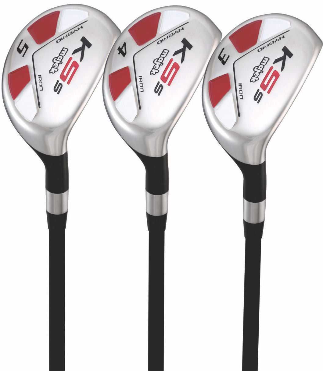 Majek Golf +1 inch Over Big & Tall Men's All True Hybrid Set, Includes: #3, 4, 5 Regular Flex Graphite Shaft Utility R Flex Club (Tall 6'0"+/+1" Over) Midsize Black Pro Velvet Grip
