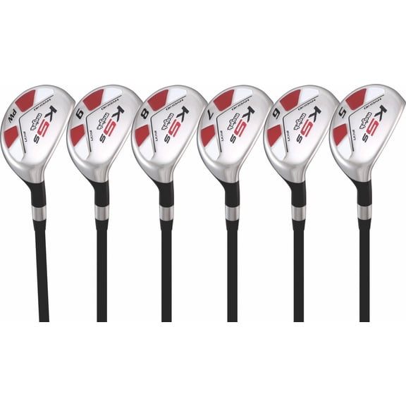 Majek Golf +1 inch Over Big & Tall Men's All True Hybrid Set, Includes: #5, 6, 7, 8, 9, PW Regular Flex Graphite Shaft Utility R Flex Club (Tall 6'0"+/+1" Over) Midsize Black Pro Velvet Grip