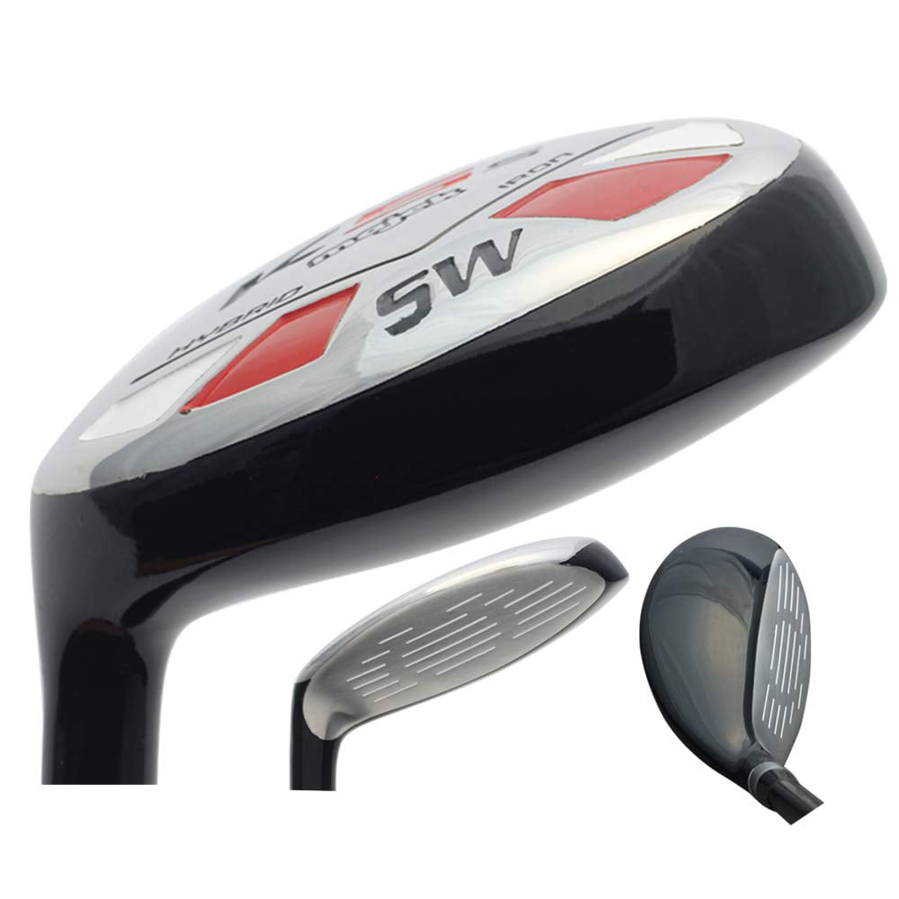 LEFT HANDED Majek Golf +1 inch Over Big & Tall Men's SW Hybrid Regular Flex New Utility R Flex Club (Tall 6'0"+ / +1" Over) with Midsize Black Pro Velvet Grip