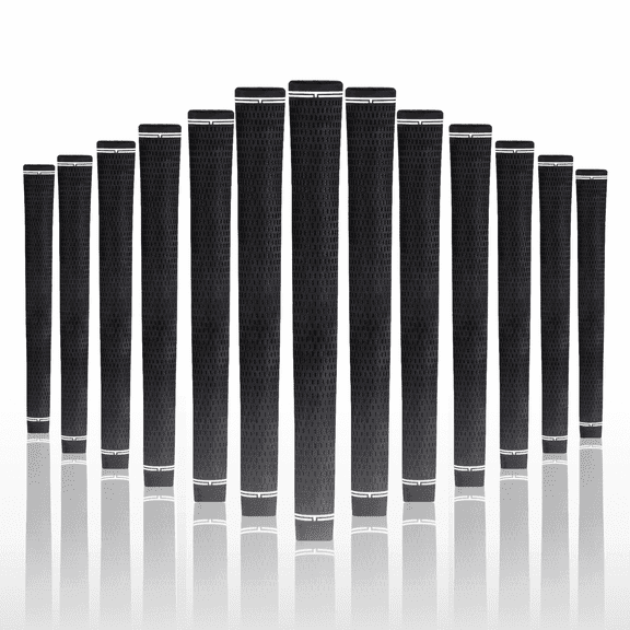 Majek Golf Club Grips Super Jumbo Extra Large Tour 360 Degree Black - NO LOGO - Round .600 Extra Large XL XXL Great for Tall Golfers with Big Hands - Premium Rubber Golf Grips - 13 Pack High Traction
