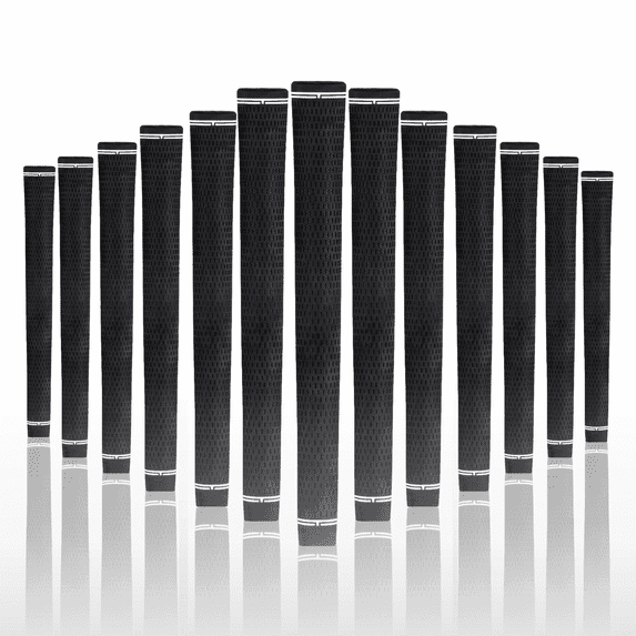 Majek Golf Club Grips Super Jumbo Extra Large Tour 360 Degree Black - NO LOGO - Round .600 Extra Large XL XXL Great for Tall Golfers with Big Hands - Premium Rubber Golf Grips - 13 Pack High Traction