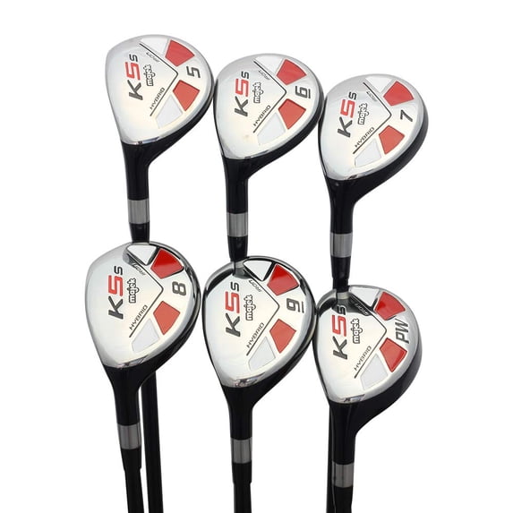 Majek Golf Short Senior Men’s All Hybrid Partial Set, which Includes: #5, 6, 7, 8, 9, PW Senior Flex Left Handed New Utility “A” Flex Club (Short Men - 5' to 5'4")