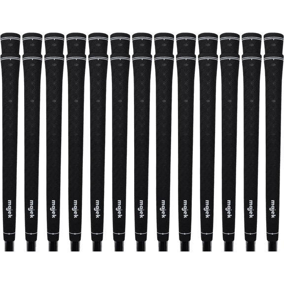 Majek Standard Size LOGO Tour Pro Soft Black Golf Grips (26 PACK)
