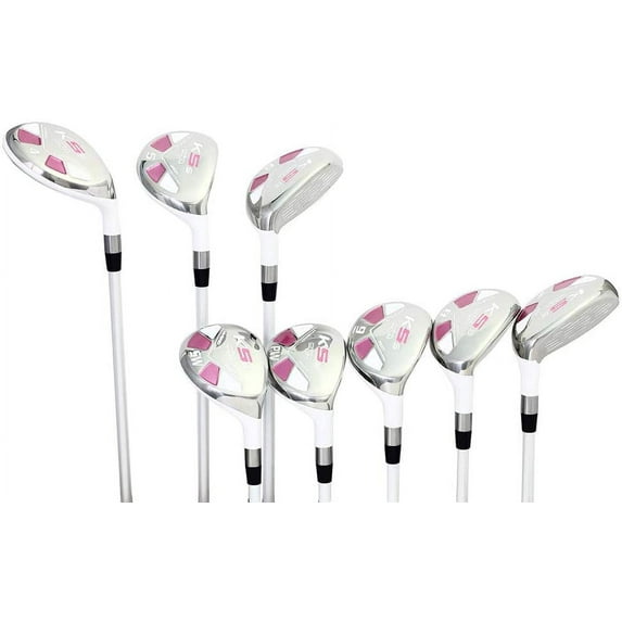 Majek White Pearl Petite Ladies Golf Hybrids Irons Set New Petite Women Best All True Hybrid Ultra Light Weight Forgiving Woman Complete Package Includes 4 5 6 7 8 9 PW SW All Lady Flex Utility Clubs