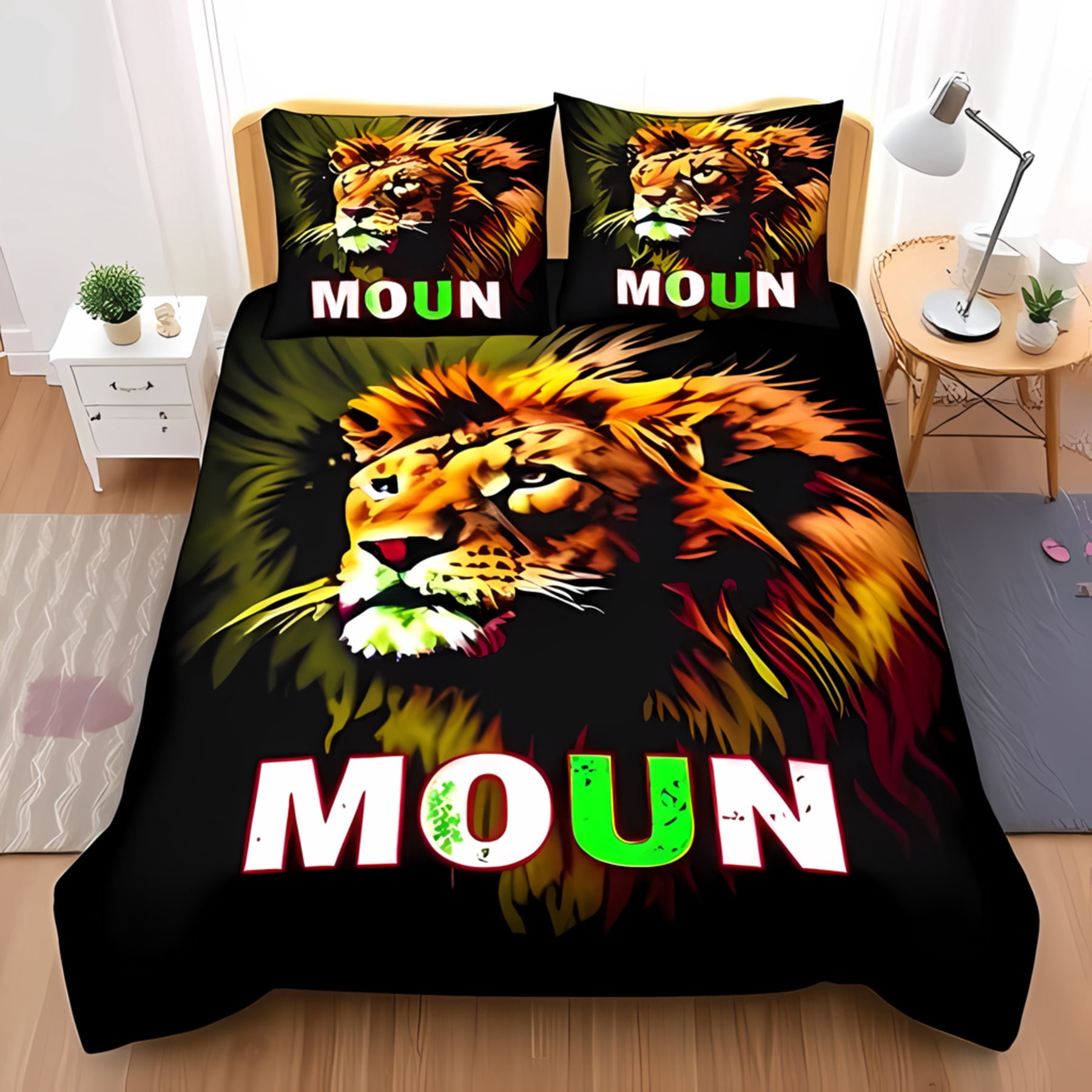 Majestic Lion 3-Piece Quilted Bedding Set GFTOTP2161 main image 1