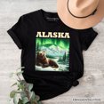 thumbnail image 1 of Majestic Alaska State Wilderness Vintage T-Shirt, Northern Lights Grizzly Bear Tee and Nature Souvenir, 1 of 5