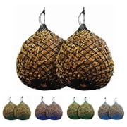Majestic Ally 2 Pcs 1.25 x1.25  Holes Ultra Slow Feed 40  Very Sturdy Hay Net with Bottom Ring for Horses, Goat, Travel Feeder for Trailer and Stall, Reduces Waste