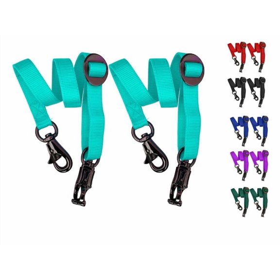 Majestic Ally Pack of 2, Double Thick Trailer Tie for Horse Haulage, with Adjustable Buckle, Panic Snap and Bull Snap – 1 Inch by 36 Inch (Hunter Green)