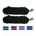 thumbnail image 1 of Majestic Ally Pack of 2 Solid Cotton Lead Rope for Horses & Livestock – 10 Foot Long and 5/8 inch (16MM) Thick - Replaceable Heavy-Duty Satin Bolt Snap – Handmade – Soft, Broken in Feel, 1 of 1