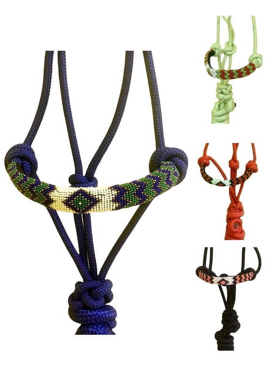 Majestic Ally Padded Beaded Nose Braided Rope Halter with 10' Matching ...