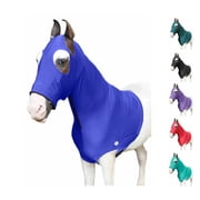 Majestic Ally Stretch Lycra Horse Hood with Zipper, Available in 5 Sizes - XS, S,M,L,XL and 6 Colors Black, Blue, Purple, Red, Hunter Green and Turquoise