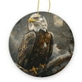 thumbnail image 1 of Majestic Bald Eagle Perched on The Branch - Christmas Ornament Xmas Keepsake Ceramic Ornaments Holiday Decorations for Tree Christmas Gift Ideas 2.95in, 1 of 6