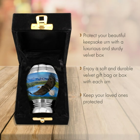 Majestic Bald Eagle Urns for Cremation Ashes Large Urn XL or Small Keepsake Urns for Human Ashes & Urns for Human Ashes for Home or Burial Small Urns for Human Ashes Small