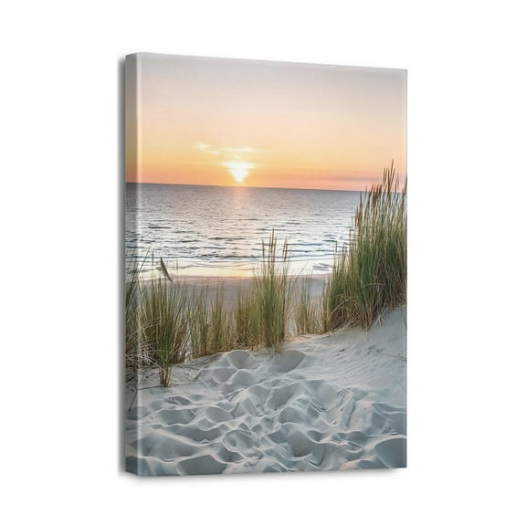 Majestic Beach Seascape Painting High Definition Sea & Nature Wall Art on 12X16inch Canvas Ready to Hang Pictures for Living Room, Bedroom, Office Décor and Home Decoration
