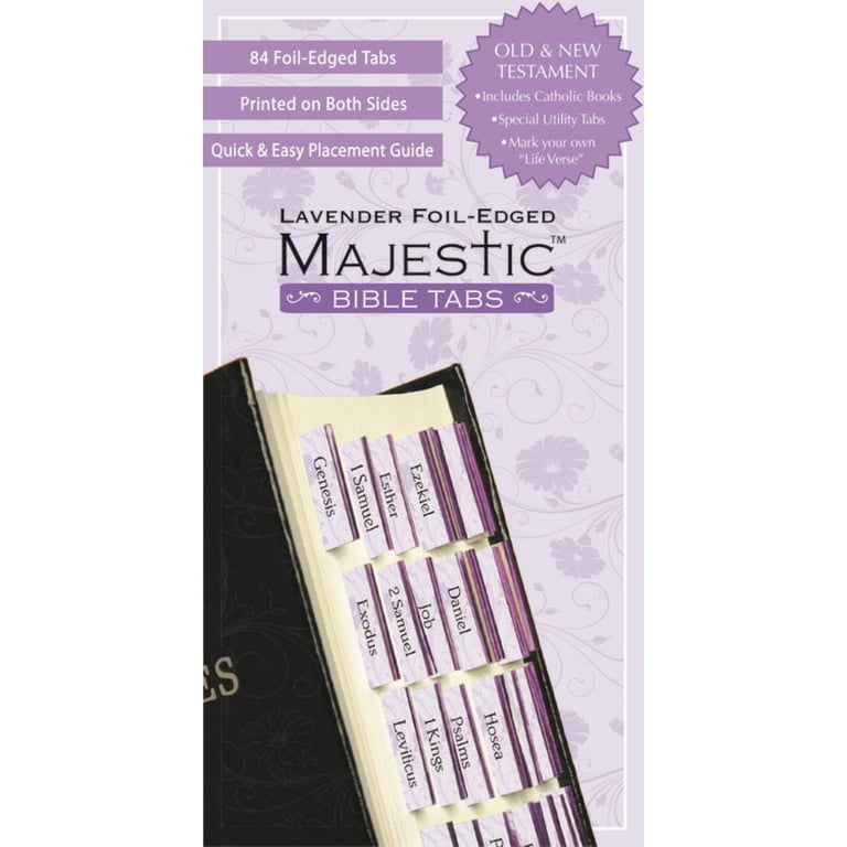 Majestic Bible Tabs: Lavender Study Tabs, Self-Adhesive