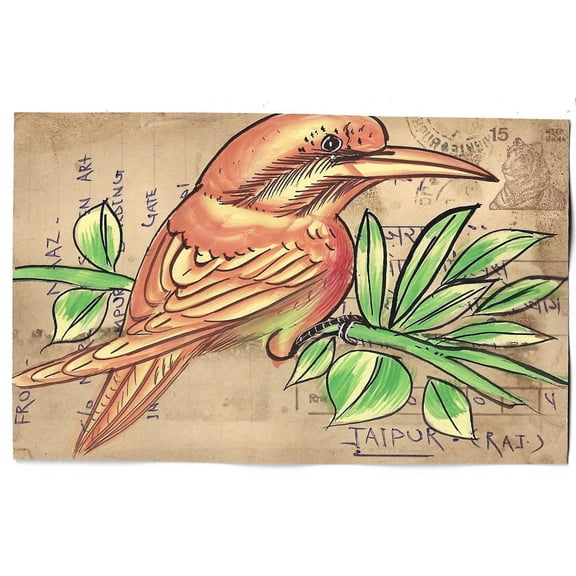 Majestic Birds Paintings on Vintage Postcard Front