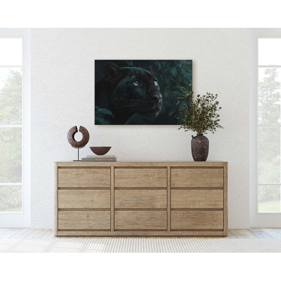 Majestic Black Panther Profile Deep Jungle Wall Decor Unframed Paper Print