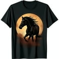 thumbnail image 1 of Majestic Black Stallion Galloping Graphic Tee Strength & Freedom Design, 1 of 5