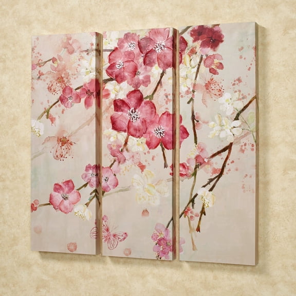 Majestic Blooms Canvas Triptych Pink Set of Three 3