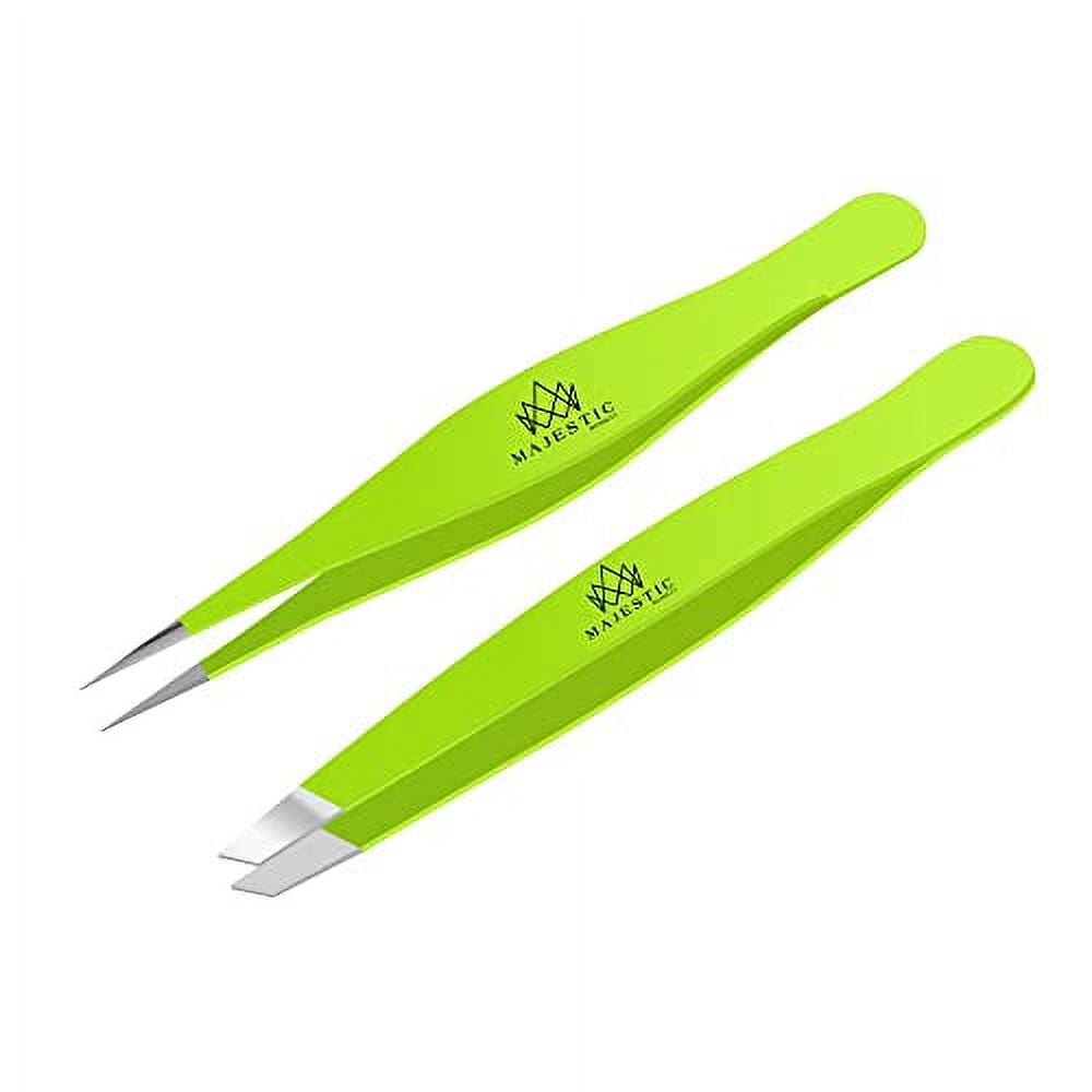 Majestic Bombay Fine Point + Slant Tweezers for Women and Men â