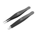 thumbnail image 1 of Majestic Bombay Pointy Slanted Tweezers for Women Sharp Tweezers for Hair Removal, Black, 2 Pack, 1 of 8