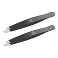 thumbnail image 1 of Majestic Bombay Stainless Steel Slant Tweezers for Women and Men, Black 2pcs., 1 of 6