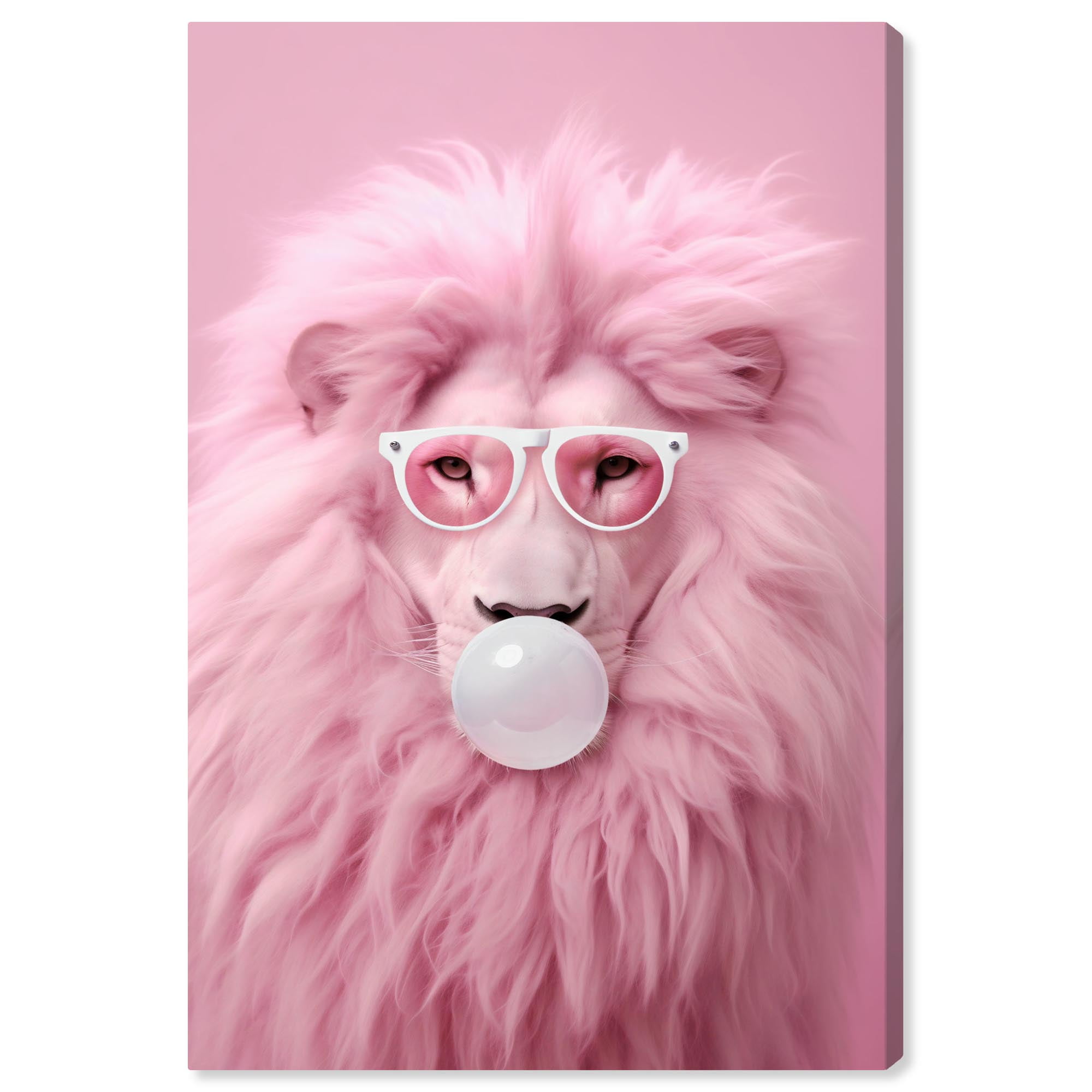 Majestic Bubblegum Lion Canvas Fashion Prints by Art Remedy, Gallery Wrapped, 20" x 30"