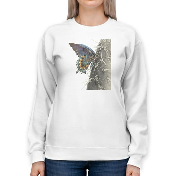 Majestic Butterfly I. Sweatshirt Women -Lily Liama Designs, Female Large