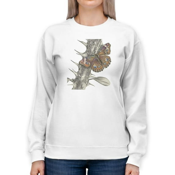 Majestic Butterfly Ii. Sweatshirt Women -Lily Liama Designs, Female 3X-Large