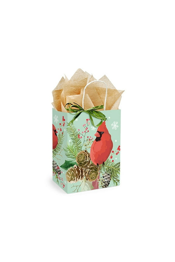 Majestic Cardinal Paper Shopping Bags - 8x4.75x10" - Cub Size - 5 Pack (mcmc5)