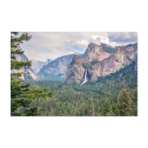 Majestic Cascade In The Valley - California Photography Landscape Nature Mountain Forest Waterfall Scenic Travel Poster Unframed Wall Art Print 32 x 48 inches