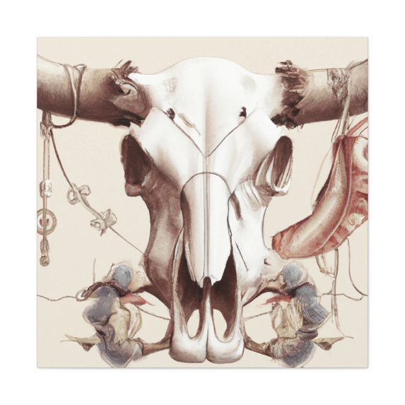 Majestic Cow Skull Gaze - Canvas
