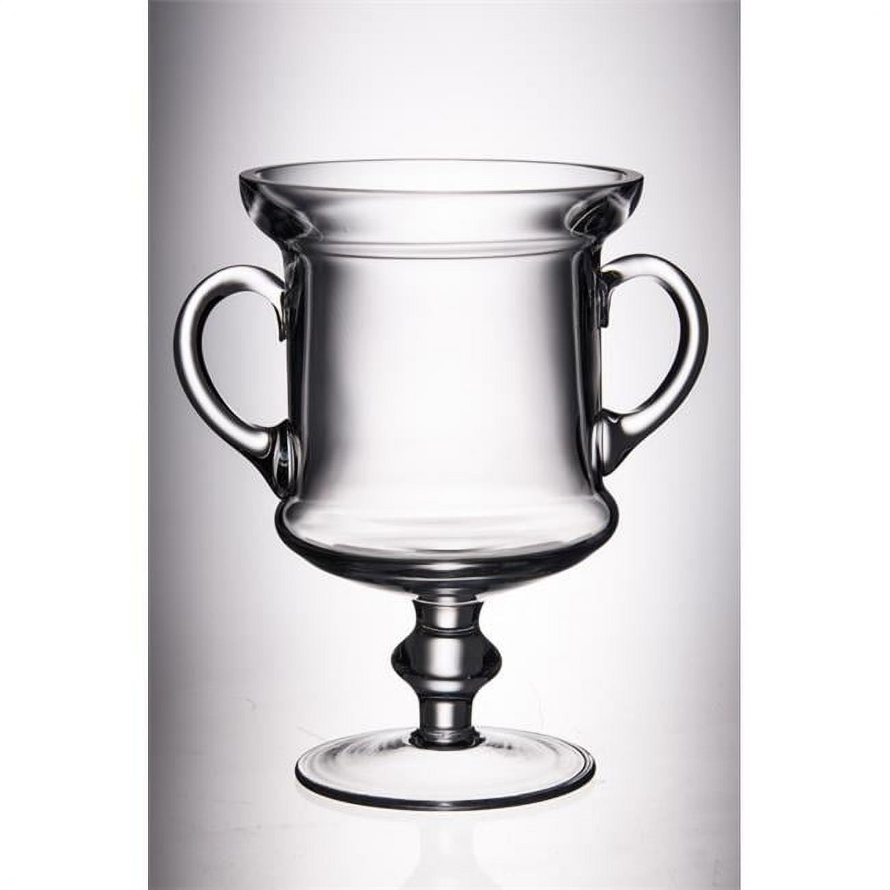 Classic Clear Glass Trophy Vase with Handles