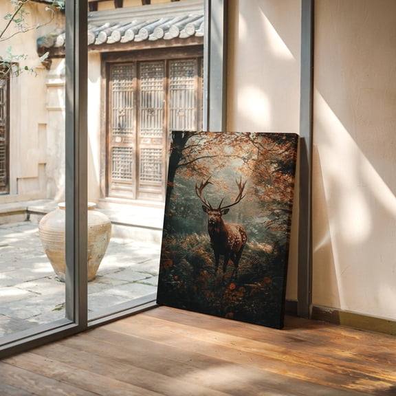 Majestic Deer In Autumn Forest Art – Enchanting Woodland Wildlife Wall Decor For Rustic And Nature-Inspired Spaces Wall Art, Modern Wall Decor, 8x12 UNFRAMED