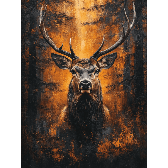 Majestic Deer Head Canvas Art Print Wall Decor,Suitable for Living Room,Bedroom,Office,Study,Hotel and More.