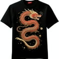 thumbnail image 1 of Majestic Design Black T-Shirt with Gold and Red Accents Bold & Stylish, 1 of 5