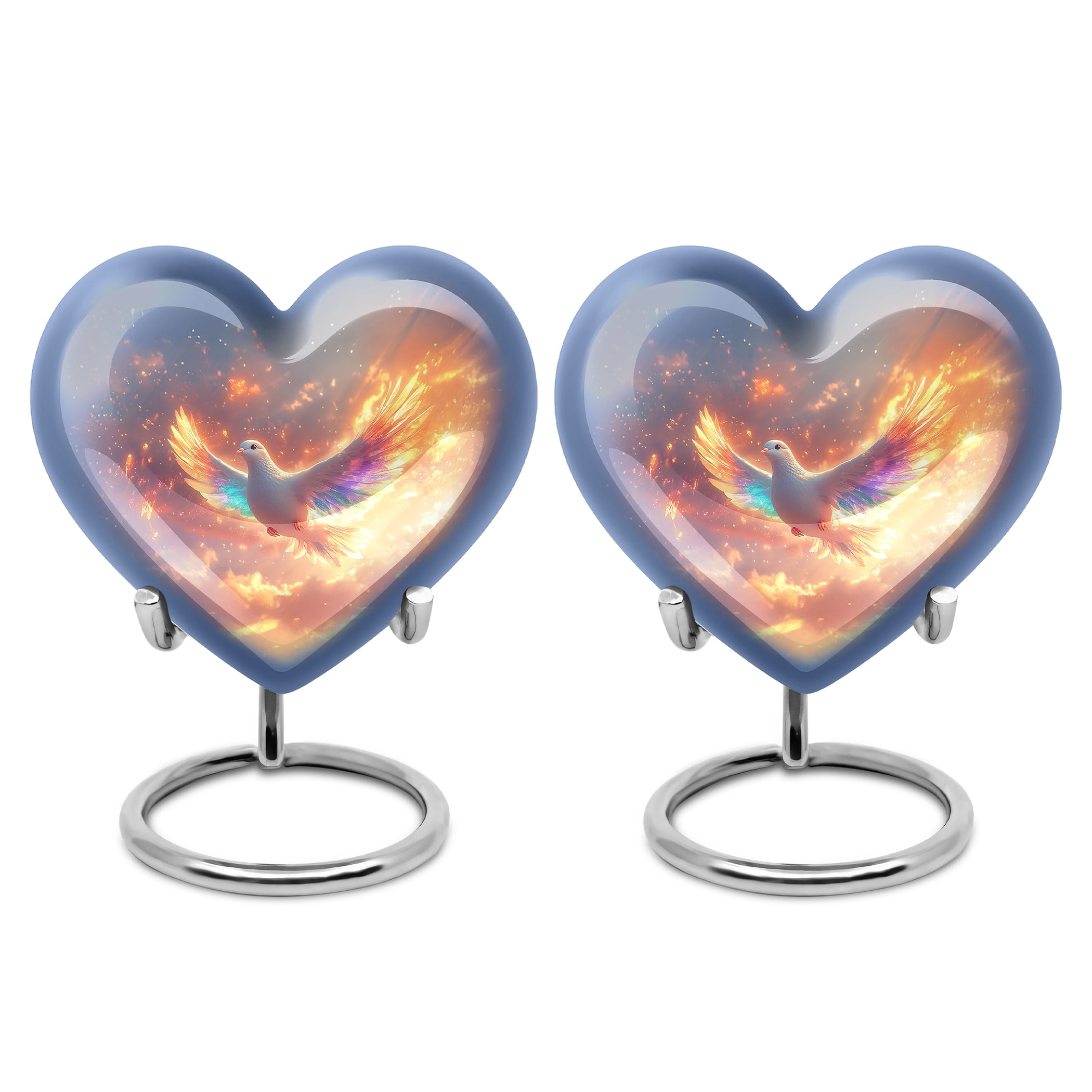 Majestic Dove Urn, Keepsake Urns for Ashes Small, Urns for Adult Human Ashes, Cremation Urn for Human Ashes, Mini Urns for Human Ashes, Urns for Human Ashes Adult Male (Size - 3inch, 2 Pcs)