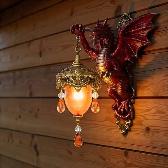 Majestic Dragon Claw Night Light,Dragon Wall Lantern,LED Dragon Wall Sconce with Lava Flow & Flame Scales, Majestic Dragon Claw Night Light, Warm Glow Fantasy Ambiance for Bedroom(6.7IN)